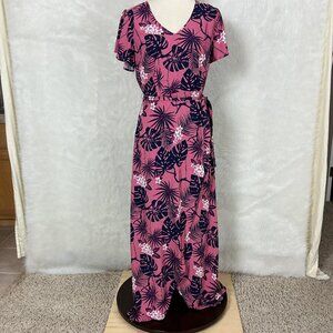 Collectif x Modcloth Pink Floral Tropic-Cool Thelma Tropical Maxi Dress NWT US 6